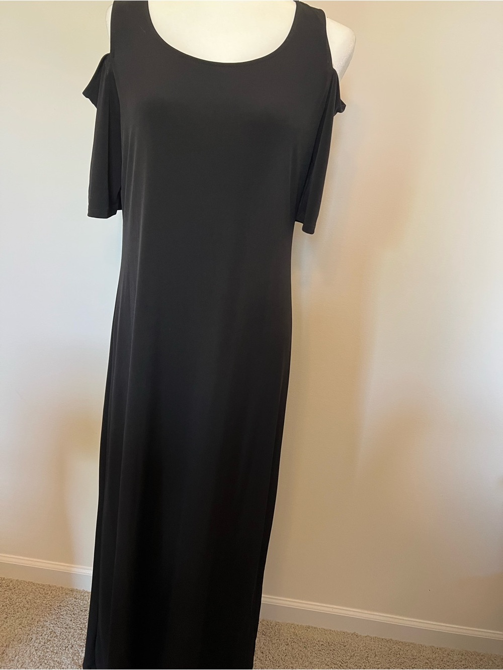 Chico's Black Cold-Shoulder Maxi Dress